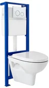 Stelaże i zestawy podtynkowe do WC - Cersanit Zestaw podtynkowy WC Galaxy z miską Parva i deską SZWZ1002431880 - miniaturka - grafika 1
