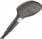 Słuchawki prysznicowe - Hansgrohe Raindance Select E 120 3jet Słuchawka prysznicowa 12 cm czarny chrom szczotkowany 26520340 - miniaturka - grafika 1