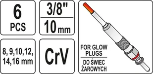 Yato ZESTAW KLUCZY DO ŚWIEC ŻAROWYCH 6 SZT - Narzędzia warsztatowe - miniaturka - grafika 5
