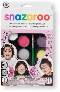 Snazaroo Snazaroo Zestaw do makijażu dla dziewcząt, paleta do makijażu z pędzlem, gąbkami i instrukcją (w języku angielskim), 8 kolorów - Charakteryzacja - miniaturka - grafika 2