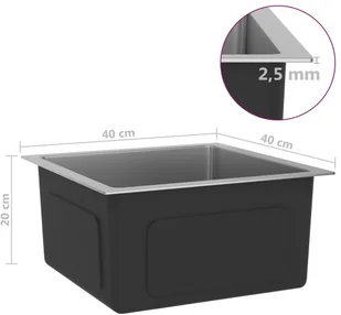 VidaXL Lumarko Ręcznie robiony zlew kuchenny z sitkiem, stal nierdzewna 51500 VidaXL - Zlewozmywaki - miniaturka - grafika 8