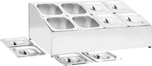 vidaXL Ekspozytor z 8 pojemnikami GN 1/6 stal nierdzewna 51225 - Pozostałe akcesoria kuchenne - miniaturka - grafika 7