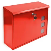 Skrzynki na listy - Relaxdays skrzynka pocztowa z dekoracyjnymi okienkami, metalowa, czarna 10017419_2 - miniaturka - grafika 1