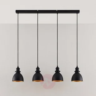 Lampenwelt com Jasminka 4-punktowa lampa wisząca, czarno-złota - Lampy sufitowe - miniaturka - grafika 4