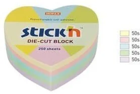 STICK N NOTES SERCE, 64X67MM, MIX 5 KOL. PASTELOWYCH, 250KART. 21835 - Notesy i bloczki - miniaturka - grafika 2