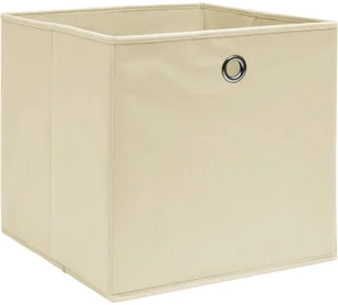 vidaXL vidaXL Pudełka z włókniny, 10 szt., 28x28x28 cm, kremowe - Pudła i pojemniki do przechowywania - miniaturka - grafika 2