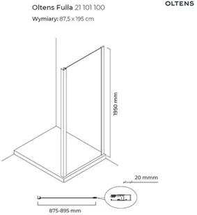 Oltens Fulla 100x90 cm prostokątna 20204100 OLT-20204100-0 - Kabiny prysznicowe - miniaturka - grafika 3