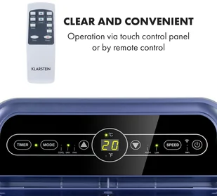 Klarstein Metrobreeze New York Smart 7k, klimatyzator przenośny, 7000 BTU/2,1 kW, klasa efektywności energetycznej A, pilot zdalnego sterowania DXJ2-MtrbrzNYSmrt7BL - Klimatyzatory - miniaturka - grafika 9