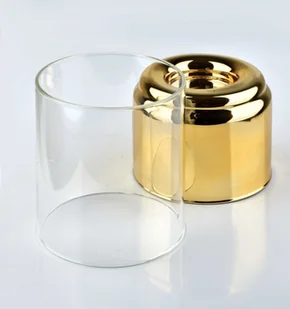 Lumarko Lumarko RITA ZŁ Świecznik 9x16cm szlany z kloszem HTRD3558 3 Mondex - Świeczniki - miniaturka - grafika 3