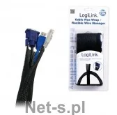 Logilink Elastyczny organizator kabli, czarny [KAB006 - Adaptery i przejściówki - miniaturka - grafika 2