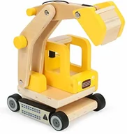 Samochody i pojazdy dla dzieci - Small Foot 12010 szufelka z drewna, certyfikat FSC 100%, ruchome ramię koparki, obracane o 360 stopni, na plac budowy, wielokolorowa - miniaturka - grafika 1