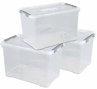Pudła i pojemniki do przechowywania - Curver Handy + zestaw pudełek do przechowywania, tworzywo sztuczne, przezroczyste, 3 x 65 l - miniaturka - grafika 1