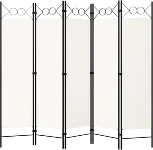 vidaXL Parawan 5-panelowy, biały, 200 x 180 cm vidaXL - Parawany - miniaturka - grafika 2