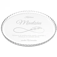 Tace i patery - Murrano Patera szklana na ciasto bez nóżki grawer dla siostry PATR2-018 - miniaturka - grafika 1