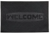 Wycieraczki - Relaxdays WELCOME wycieraczka gumowa, wymiary: 60 × 40 cm, 100% guma z powłoką antypoślizgową, do wycierania butów, na zewnątrz, przed wejście, kolor: czarny 10020203 - miniaturka - grafika 1
