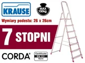 Drabiny - Krause 996 99674645 Aluminiowa drabina domowa Corda 7 stopnie wysokość robocza 3,45m) 74645-uniw - miniaturka - grafika 1