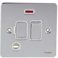 Bezpieczniki elektryczne - Schneider Electric GU5214WPC Ultimate płaska płyta, przełączane połączenie bezpiecznika, neonowe, chrom - opakowanie 1 szt. GU5214WPC - miniaturka - grafika 1