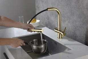 Blue Water Bateria trójdrożna Apala Złoto Apala_Złoto - Baterie kuchenne - miniaturka - grafika 2