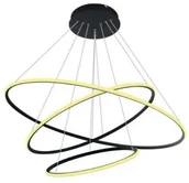 Lampy sufitowe - Mdeco LAMPA wisząca SLIM/000024/3000/B MDECO okrągła OPRAWA biurowy ZWIS LED 125W 3000K ring czarny - miniaturka - grafika 1