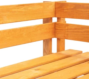vidaXL Ogrodowa ławka narożna z palet, drewno FSC, miodowy brąz - Ławki ogrodowe - miniaturka - grafika 3