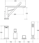 Baterie wannowe i prysznicowe - PMD Piramida PMD Aspira Bateria nawannowa 4 otworowa złota BW-A4-ZL - miniaturka - grafika 1