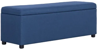 vidaXL Ławka ze schowkiem, 116 cm, niebieska, poliester vidaXL - Ławki do przedpokoju - miniaturka - grafika 3