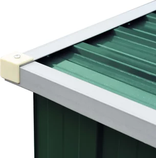 vidaXL Wiata na drewno, stal galwanizowana, 330 x 84 x 152 cm, zielona - Garaże i wiaty - miniaturka - grafika 5