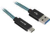 Kable komputerowe i do monitorów - Sharkoon USB 3.1 A-C black blue 0.5m Aluminum + Braid - miniaturka - grafika 1