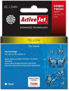 ActiveJet Tusz AE-1294N (do drukarki Epson, zamiennik T1294 supreme 15ml yellow) EXPACJAEP0206 - Tusze zamienniki - miniaturka - grafika 3
