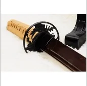 Repliki - broń - Kuźnia mieczy samurajskich MIECZ SAMURAJSKI WAKIZASHI DO TRENINGU, STAL WYSOKOWĘGLOWA 1095 WARSTWOWANA CZERWONA DAMASCEŃSKA, R831 - miniaturka - grafika 1