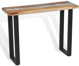 vidaXL Stolik typu konsola, drewno tekowe, 100 x 35 75 cm - Konsole i sekretarzyki - miniaturka - grafika 4