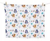 Pieluchy - Bella Pieluszka flanelowa wzór: Friends Blue - miniaturka - grafika 1