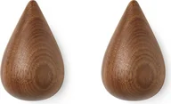 Wyposażenie pokoiku dziecięcego - Normann Copenhagen Wieszaki Dropit Walnut duże 2 szt. 331561 - miniaturka - grafika 1