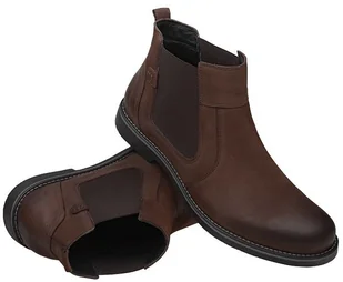 Krisbut Trzewiki ocieplane Sztyblety 6446-7-7 Brązowe 20077 - Buty zimowe męskie - miniaturka - grafika 4