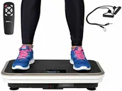 Platformy wibracyjne - SportPlus profesjonalna płyta wibracyjna z pilotem zdalnego sterowania i 2 taśmami treningowymi, mocny i cichy silnik o mocy 200 W, 99 stopni prędkości, 5 programów treningowych, waga użytkownika 120 (SP-VIB-200) - miniaturka - grafika 1