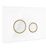 Przyciski spłukujące - Oltens Oltens Lule przycisk spłukujący biały złoty 57203000 - miniaturka - grafika 1