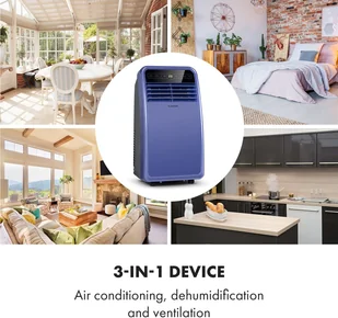 Klarstein Metrobreeze New York Smart 7k, klimatyzator przenośny, 7000 BTU/2,1 kW, klasa efektywności energetycznej A, pilot zdalnego sterowania DXJ2-MtrbrzNYSmrt7BL - Klimatyzatory - miniaturka - grafika 7