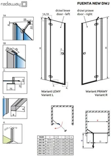Radaway Fuenta New DWJ (384012-01-01R) - Ścianki i drzwi prysznicowe Radaway Fuenta New DWJ (384012-01-01R) - Ścianki i drzwi prysznicowe - miniaturka - grafika 2