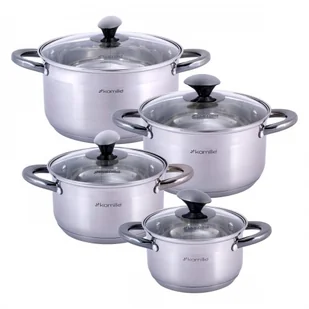 Kamille Zestaw komplet garnków ze stali nierdzewnej 8el. 4904 - Zestawy garnków i patelni - miniaturka - grafika 3