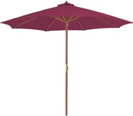 Parasole ogrodowe - vidaXL Parasol ogrodowy na drewnianym słupku, 300 cm, bordowy - miniaturka - grafika 1