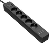 Listwy zasilające - KabelDirekt Listwa zasilająca  KabelDirekt 5-drożna listwa zasilająca wielogniazdowa i Listwa z certyfikatem TV z ochroną przeciwprzepięciową i 3-drożną ładowarką USB max.4000W 250V 16A ze zwięks 981 - miniaturka - grafika 1