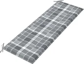 Poduszki ogrodowe - vidaXL Poduszka na ławkę ogrodową w szarą kratę 150x50x4 cm tkanina 314091 - miniaturka - grafika 1