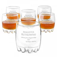 Szklanki - Murrano Szklanki grawerowane sylwana x6 z dedykacją dla magistra na obronę 6xSZS-026 - miniaturka - grafika 1