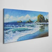 Obrazy i zdjęcia - PL Coloray Obraz na Płótnie morze fale wybrzeże 100x50cm - miniaturka - grafika 1