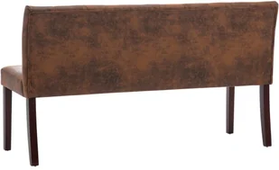 vidaXL Ławka, 148,5 cm, brązowa, sztuczna skóra zamszowa vidaXL - Ławki do przedpokoju - miniaturka - grafika 5