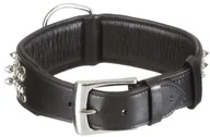 Obroże dla psów - Nobby obroża dla psa delgado ze skóry, czarny - miniaturka - grafika 1