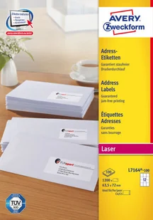 Avery Zweckform Etykiety adresowe białe Zweckform; A4, 100 ark./op., 63,5 x 72 mm - Etykiety samoprzylepne i bloki etykiet - miniaturka - grafika 2