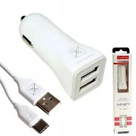 Akcesoria do kamer sportowych - Szybka Ładowarka Samochodowa 2x Usb + Kabel Typ C - miniaturka - grafika 1