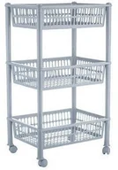 Inne meble do łazienki - PLAST TEAM POLAND SP. Z O.O. REGAŁ PROSTOK.TROLLEY SREBRNY 1268 TEA000303 - miniaturka - grafika 1