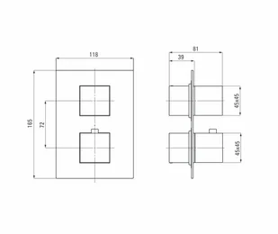 Deante Bateria wannowo-prysznicowa podtynkowa termostatyczna do BOXA czarny BXY_NEAT - Baterie podtynkowe - miniaturka - grafika 5